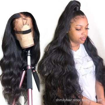 Brazilian Human Hair Wigs Pre Plucked Bleached Knots HD Lace Frontal Wig Loose Wave Cuticle Aligned Virgin Hair Wig Vendor